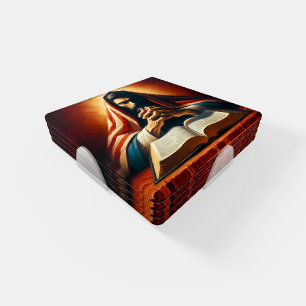 Proverbs 3:5 holy bible with hands  coaster set