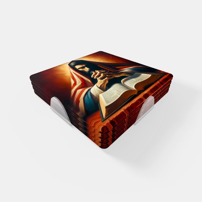 Proverbs 3:5 holy bible with hands  coaster set (Set)