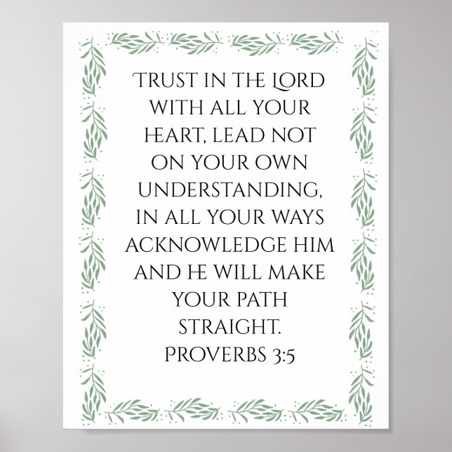 Proverbs 3:5 Poster (Front)