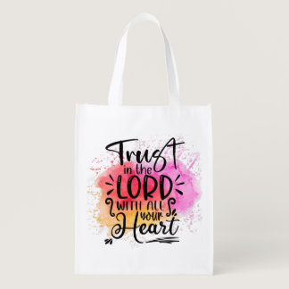 Proverbs 3:5 Trust in the Lord Bible reusable Grocery Bag