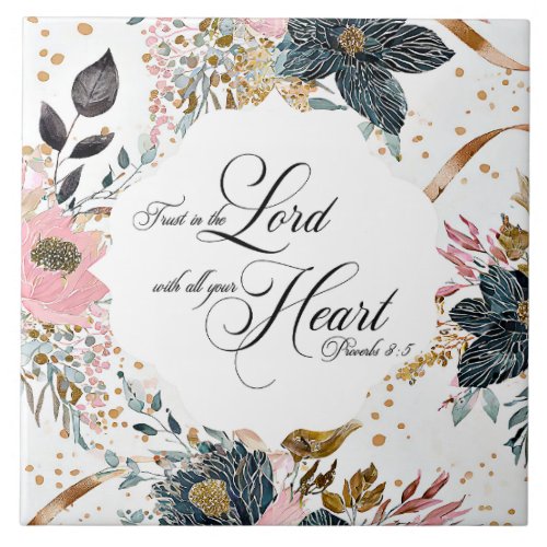 Proverbs 35 Trust in the Lord Bible Verse Ceramic Tile