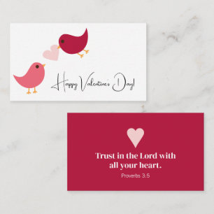 Proverbs 3:5 Valentine Birds Enclosure Card