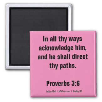 Proverbs 3:6 Bible Verse magnet