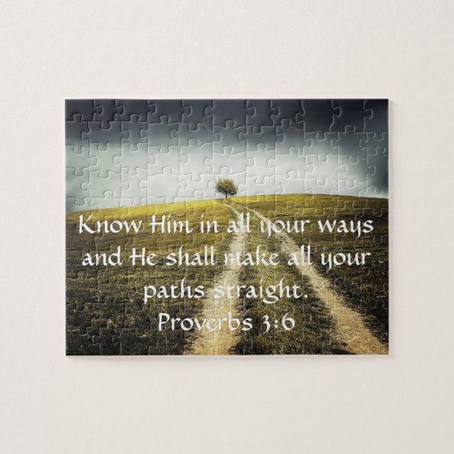 Proverbs 3:6 Bible Verse Photo Scene Jigsaw Puzzle (Horizontal)