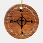 Proverbs 3:6 Direct Your Paths Bible Verse Compass Ceramic Ornament at Zazzle