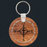 Proverbs 3:6 Direct Your Paths Bible Verse Compass Keychain<br><div class="desc">Black compass design with a cross in the middle, and white letters on a wood-grain background. A great reminder to acknowledge Him. Proverbs 3:6 "In all your ways acknowledge Him, and He shall direct your paths." Not quite what you're looking for? Feel free to contact me if you have a...</div>