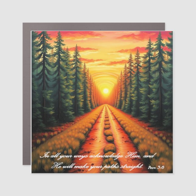 Proverbs 3:6 Fridge  Car Magnet (Front)