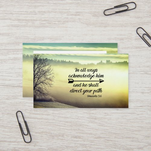 Proverbs 36 He shall direct your path Bible Verse Business Card