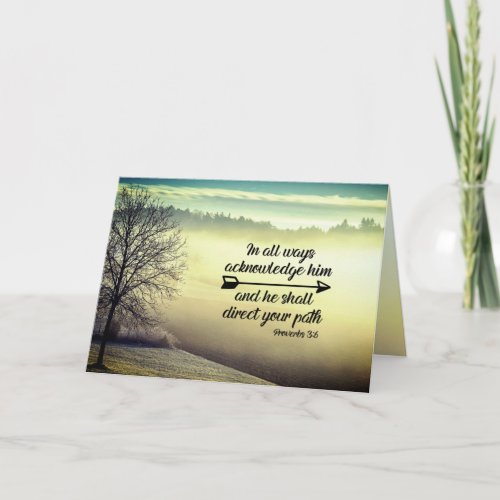 Proverbs 36 He shall direct your path Bible Verse Card