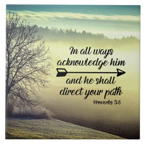 Proverbs 36 He shall direct your path Bible Verse Ceramic Tile