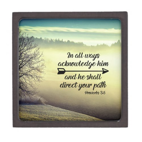 Proverbs 36 He shall direct your path Bible Verse Gift Box