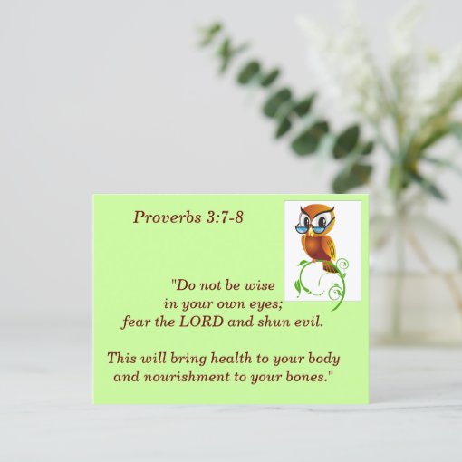 Proverbs 3:7-8 Bible Verse Memory Card | Zazzle