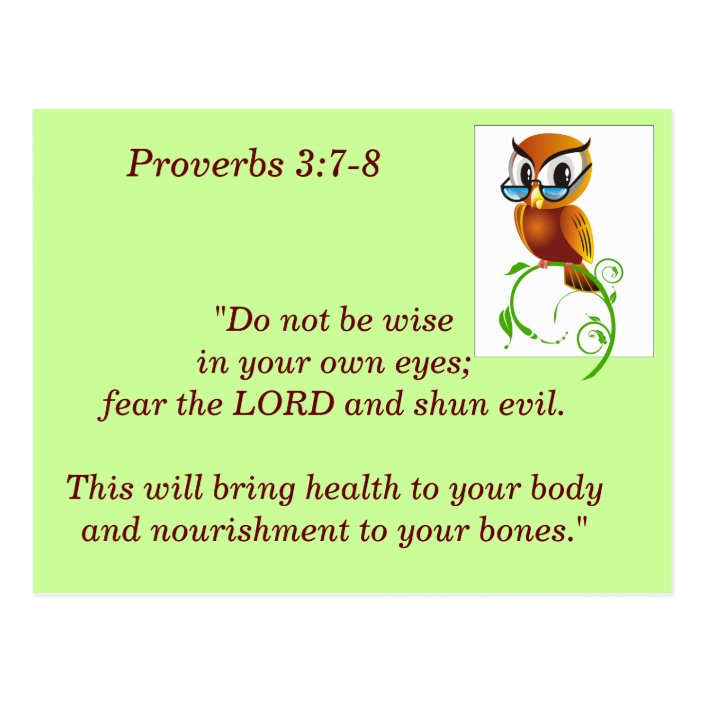 Proverbs 3:7-8 Bible Verse Memory Card 