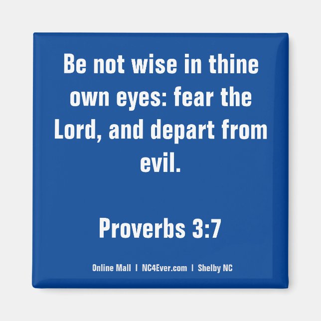 Proverbs 3:7 Bible Verse magnet (Front)