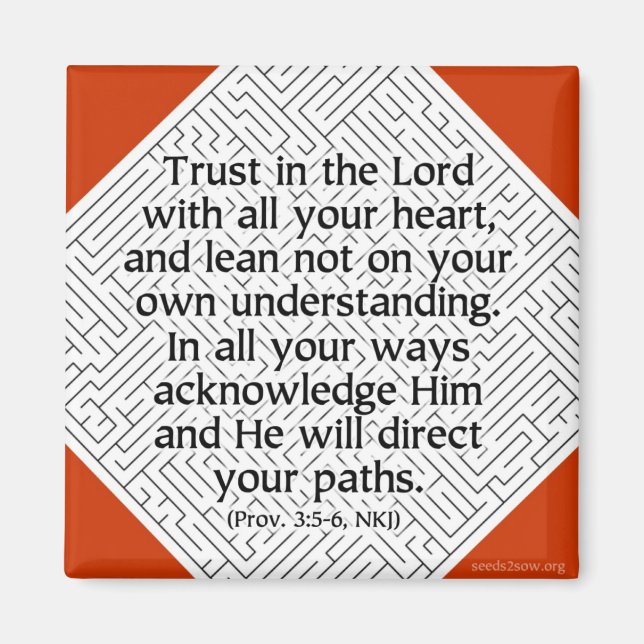 Proverbs 3v5-6 - Trust in the Lord Magnet (Front)