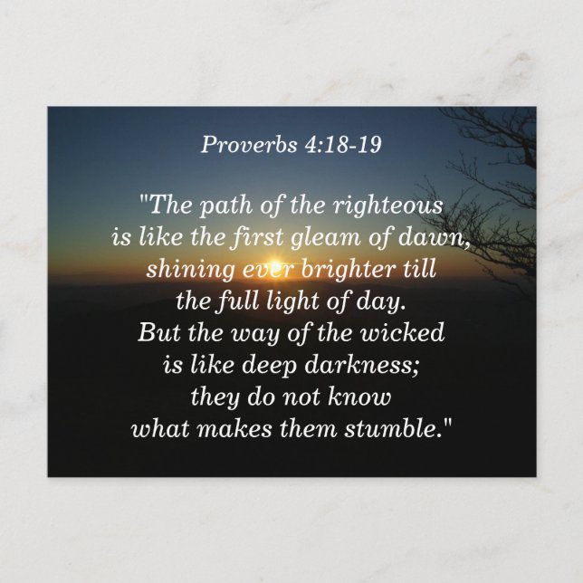 Proverbs 4:18-19 Scripture Memory Card (Front)