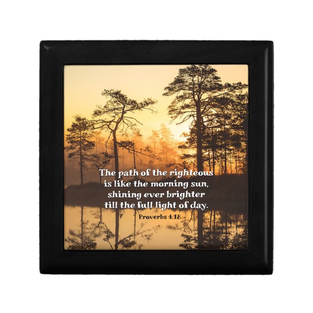 Proverbs 4:18 Path of the Righteous Bible Verse Gift Box (Front)