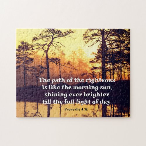 Proverbs 418 Path of the Righteous Bible Verse  Jigsaw Puzzle