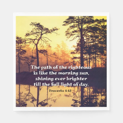 Proverbs 418 Path of the Righteous Bible Verse  Napkins