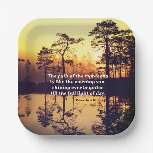 Proverbs 418 Path of the Righteous Bible Verse Paper Plates