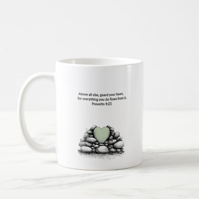 Proverbs 4:23 Bible Verse Christian Faith Gift Mug (Left)