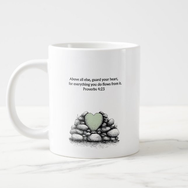 Proverbs 4:23 Bible Verse Christian Faith Gift Mug (Left)
