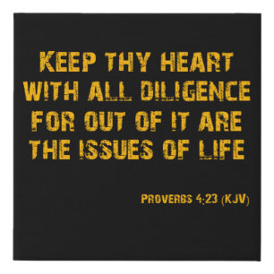 Proverbs 4:23 Bible Verse Scripture Canvas Art
