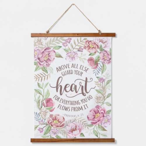 Proverbs 423 _ Guard Your Heart Hanging Tapestry
