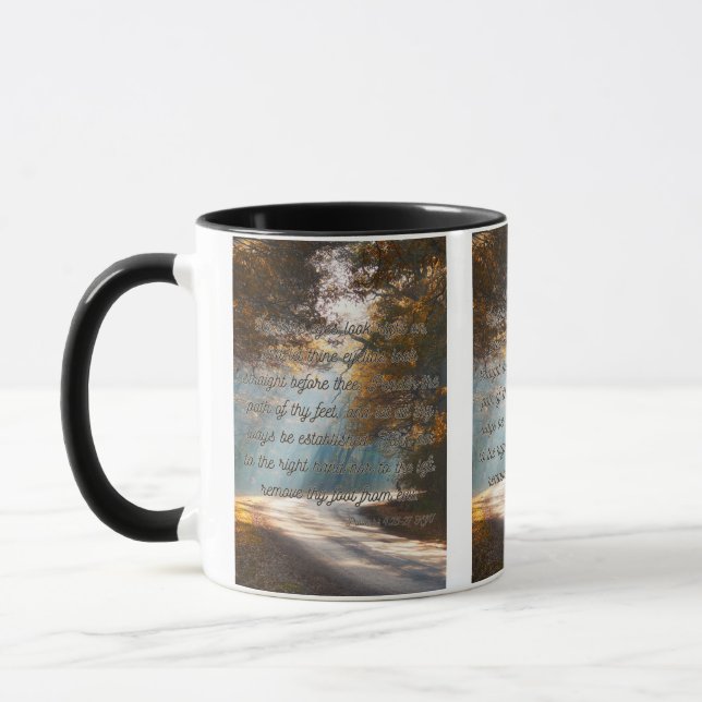 Proverbs 4:25-27 KJV Bible Verse Pic Two-Tone Mug (Left)