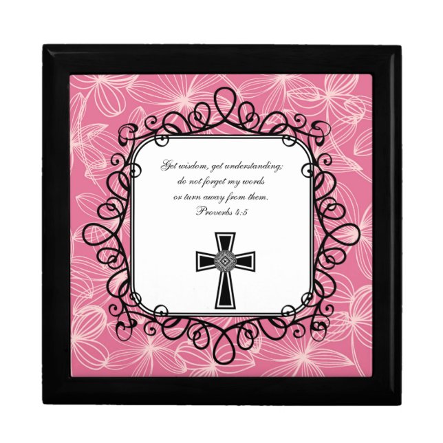 Proverbs 4:5 Bible Verse Keepsake Box (Front)