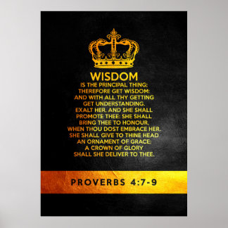 Proverbs 4:7-9 Bible Verse Poster