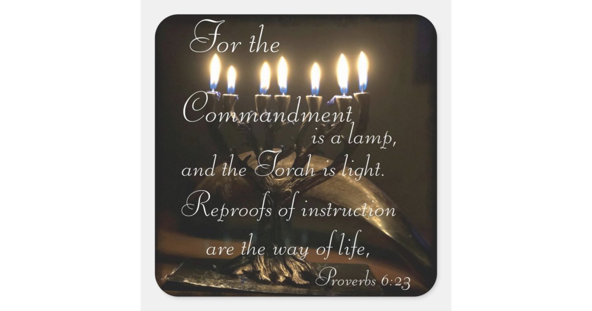 Proverbs 6:23 square sticker | Zazzle