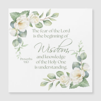 Proverbs 9:10 Eucalyptus White Roses Sage Green