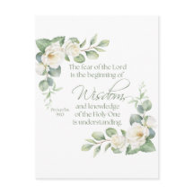 Proverbs 9:10 Eucalyptus White Roses Sage Green