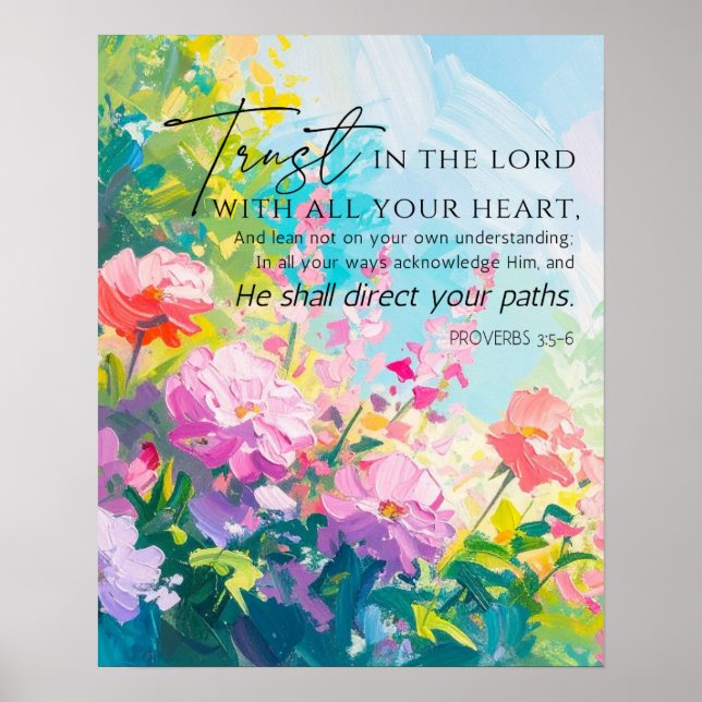 Proverbs 9:10 The fear of the Lord Abstract Floral Poster (Front)