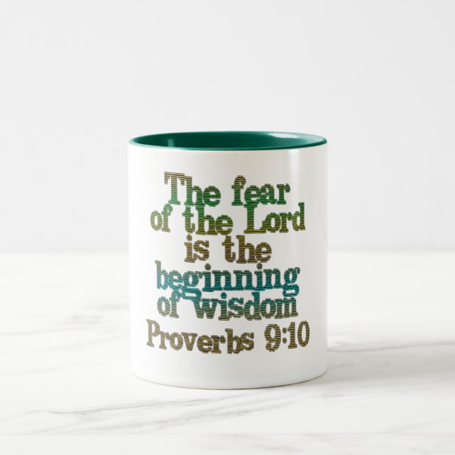Proverbs 9:10 Two-Tone coffee mug (Center)