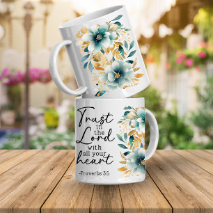 Proverbs Bible Verse Floral Coffee Mug