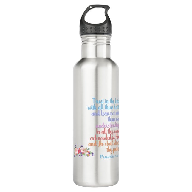 Proverbs Bible Verse Stainless Steel Water Bottle (Front)