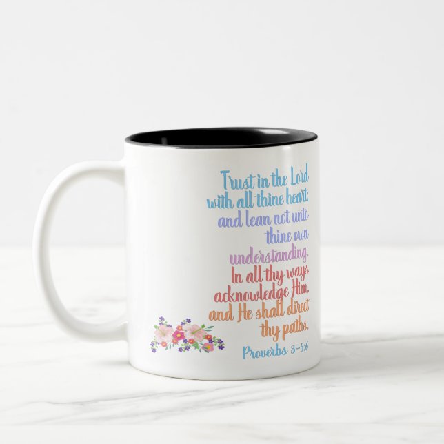 Proverbs Bible Verse Two-Tone Coffee Mug (Left)