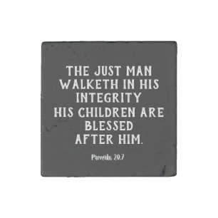 Proverbs Dad KJV Bible Verse Stone Magnet