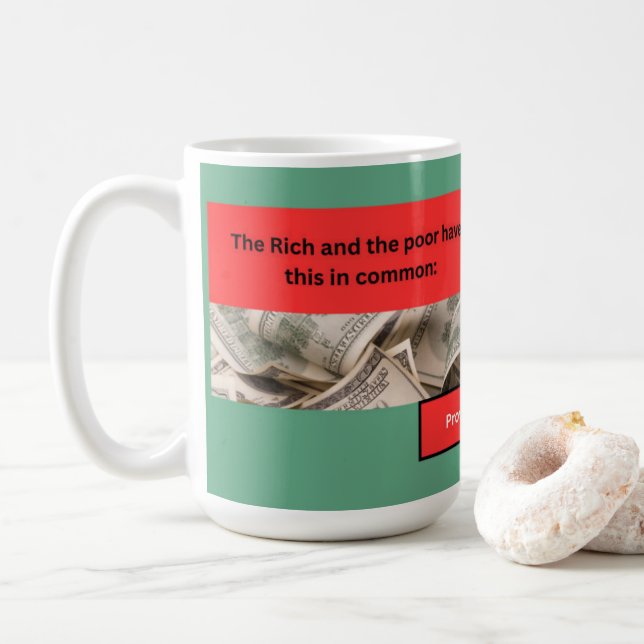 Proverbs Message - Proverbs 22-2 - Classic  Coffee Mug (With Donut)
