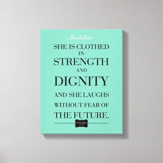 Proverbs Quote Custom Name Wrapped Canvas Print (Front)