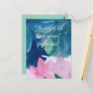 Proverbs Scripture Pink Impatiens Flower Religious Postcard