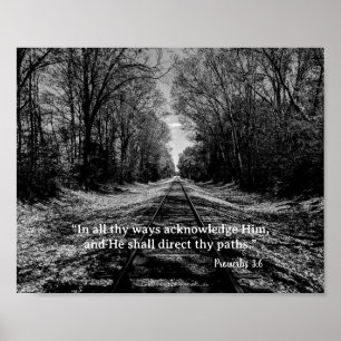 Proverbs Scripture Train Track Poster
