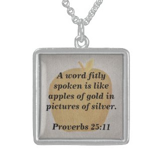 Proverbs Word fitly spoken apples of gold Necklace