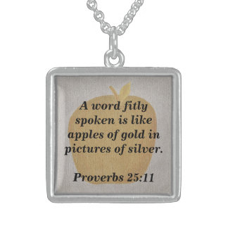Proverbs Word fitly spoken apples of gold Necklace