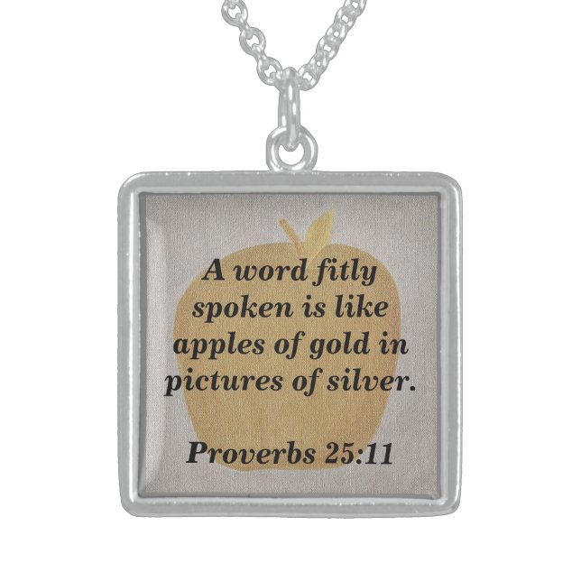 Proverbs Word fitly spoken apples of gold Necklace (Front)