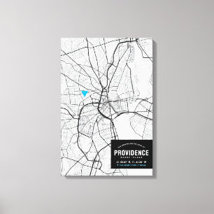 Providence City Map + Mark Your Location Canvas Print