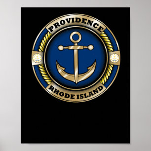 Providence Rhode Island Anchor Emblem Sticker  Poster