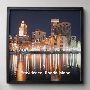 Providence, Rhode Island at night Peel And Stick Photo Tile